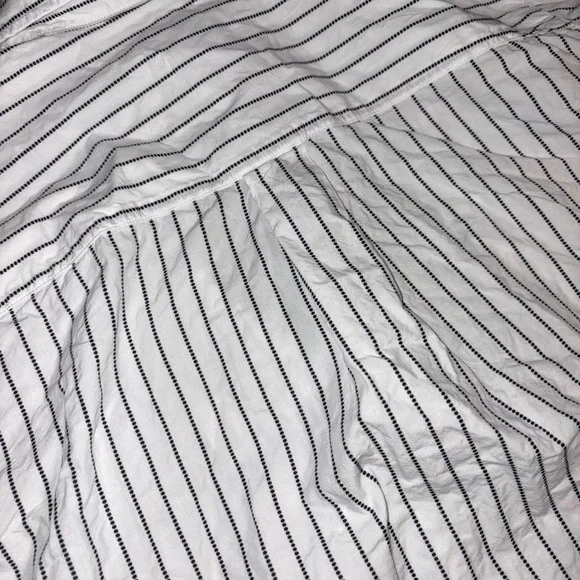 FRANK & EILEEN Joely Button Up Shirt Womens S White Black Stripe Cotton Italy - Picture 8 of 11